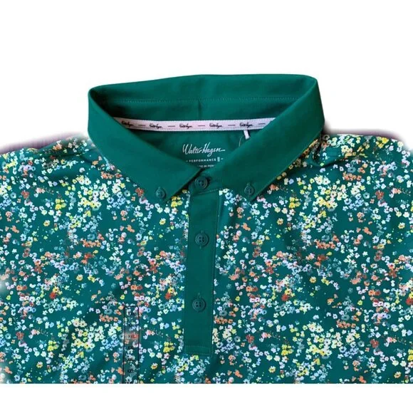 Walter Hagen Men’s P 11 Green Garden Party Print Short Sleeve Golf Polo Size 2XL - Picture 6 of 7
